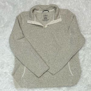 L.L. Bean Fleece Sailcloth Pullover  Size L